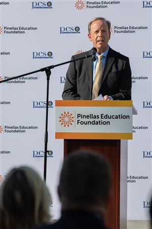 Dr. Grego shares his appreciation at the ribbon cutting ceremony 